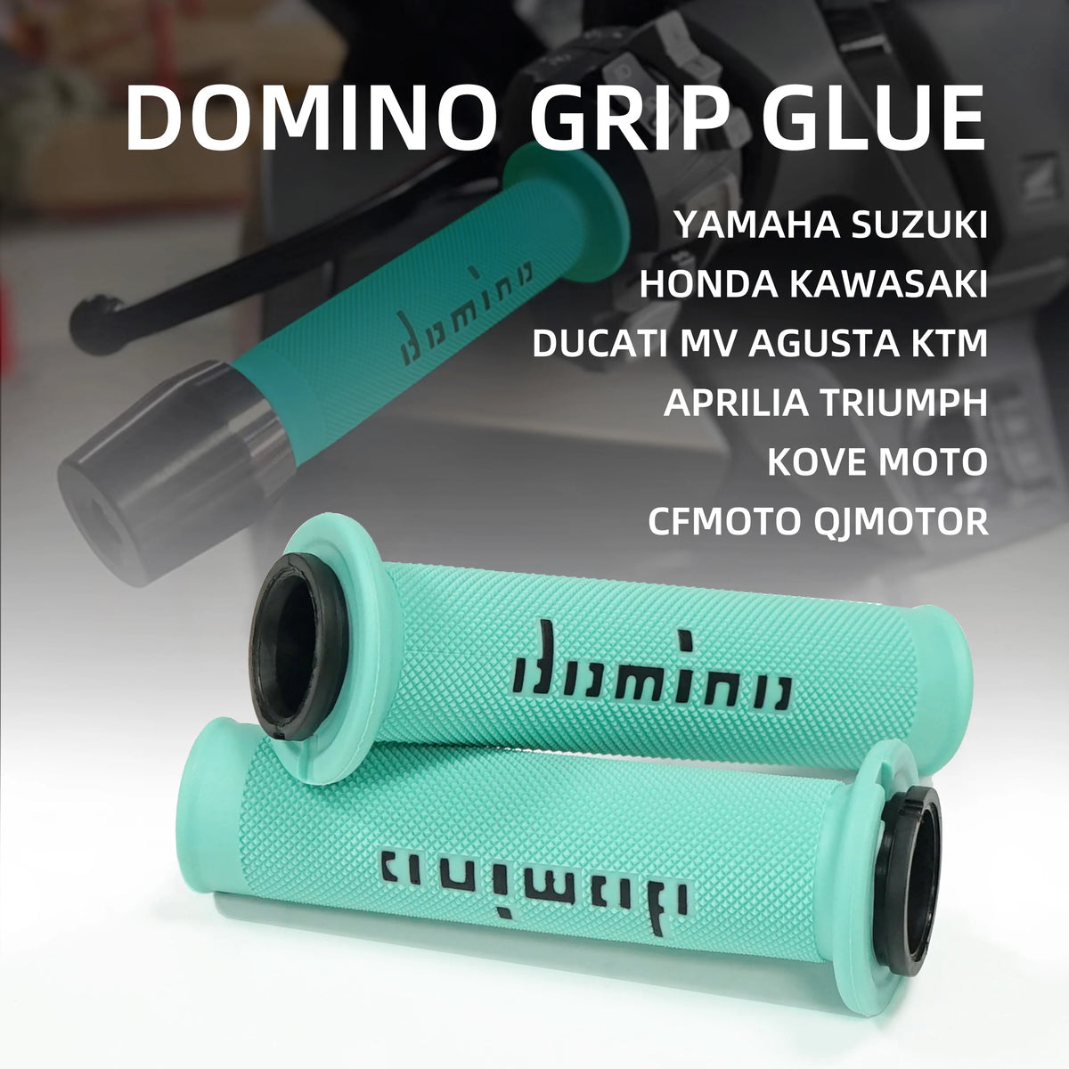 Universal Motorcycle Handlebar Grips – Domino Style Soft Rubber (22mm / 24mm)