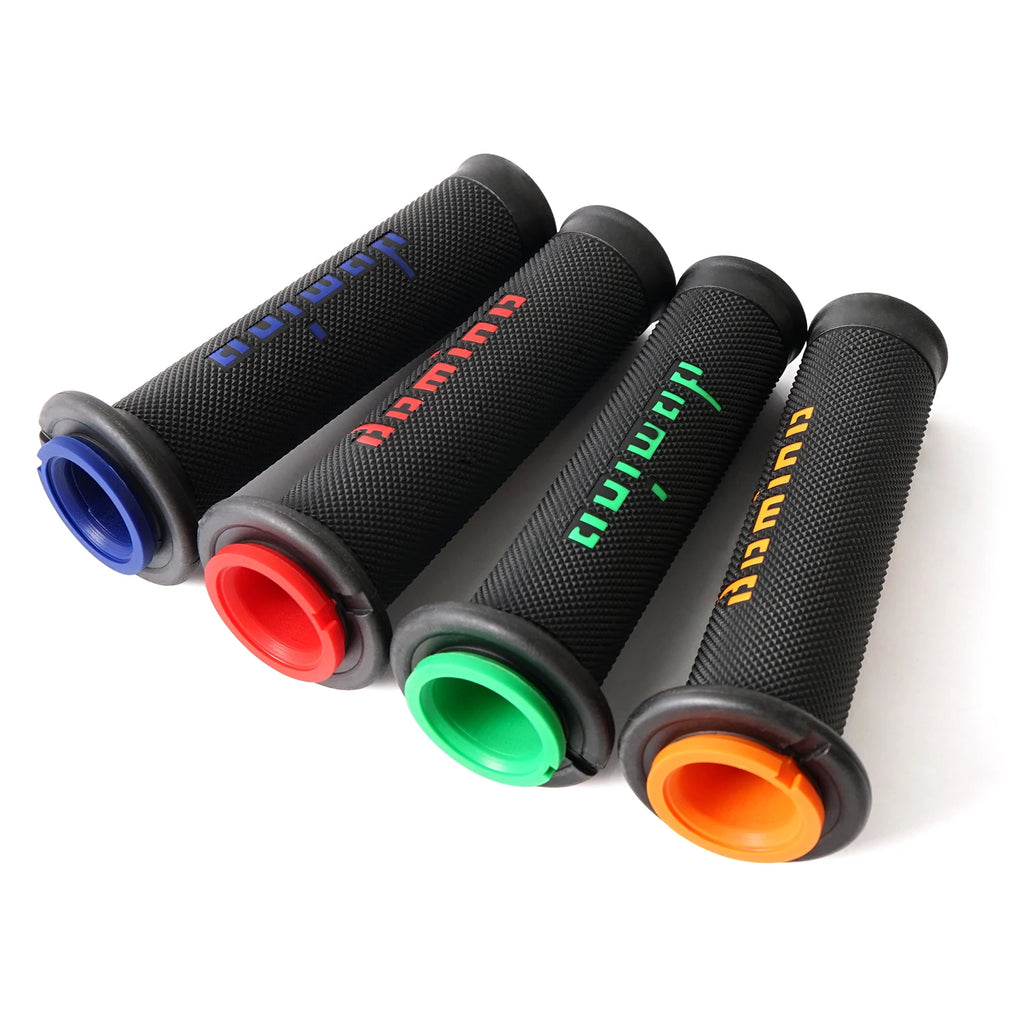 Universal Motorcycle Handlebar Grips – Domino Style Soft Rubber (22mm / 24mm)