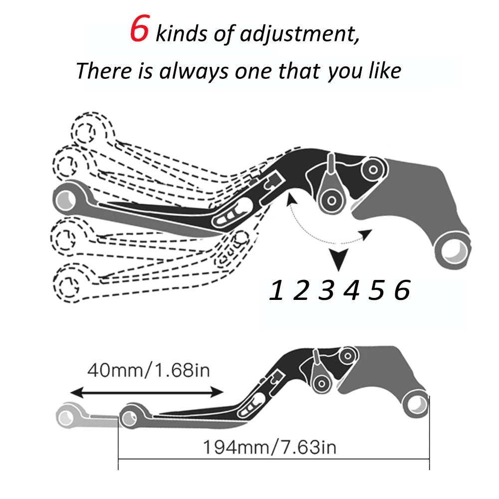 Honda CBR650R Adjustable Brake & Clutch Levers + Grips Set (2018–2025)